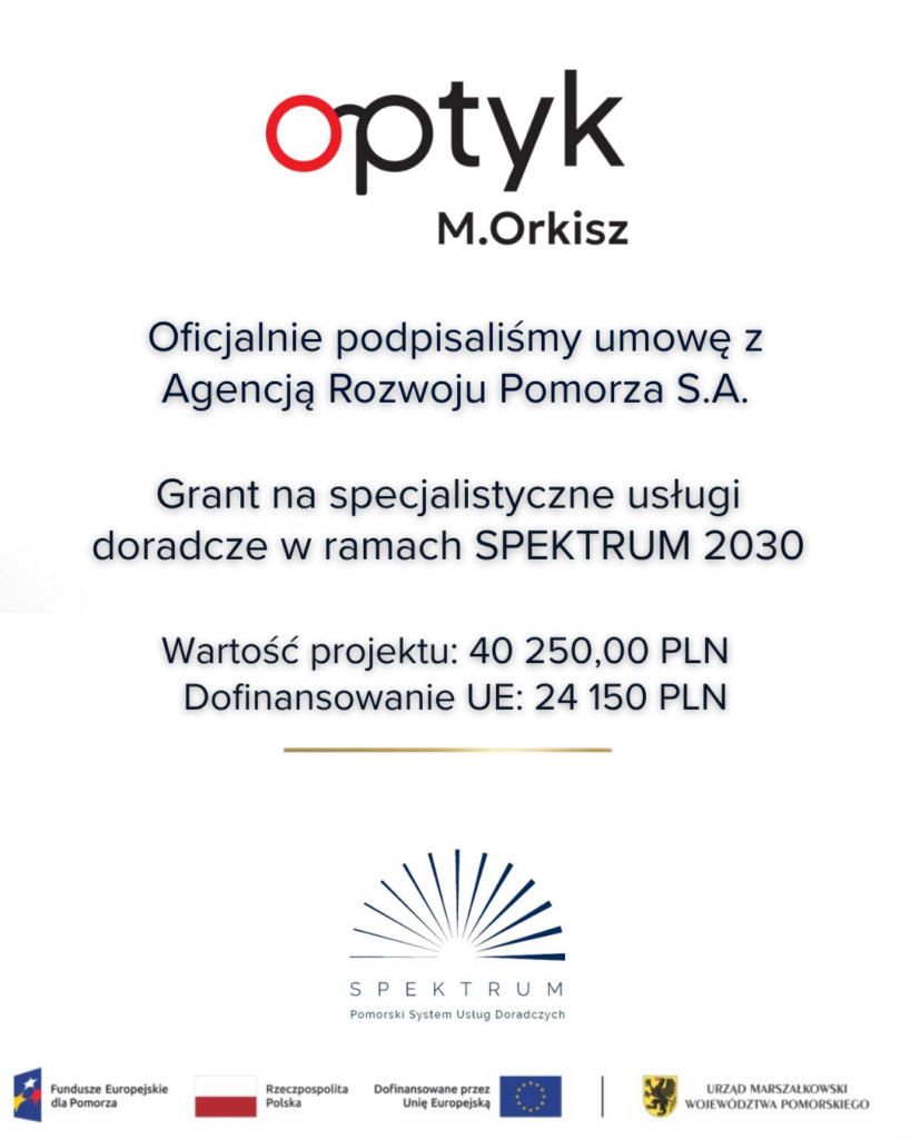 Grant na specjalistyczne usługi doradcze w ramach SEKTRUM 2030, Wartość projektu 40250,00PLN Dofinasowanie UE: 24150,00PLN