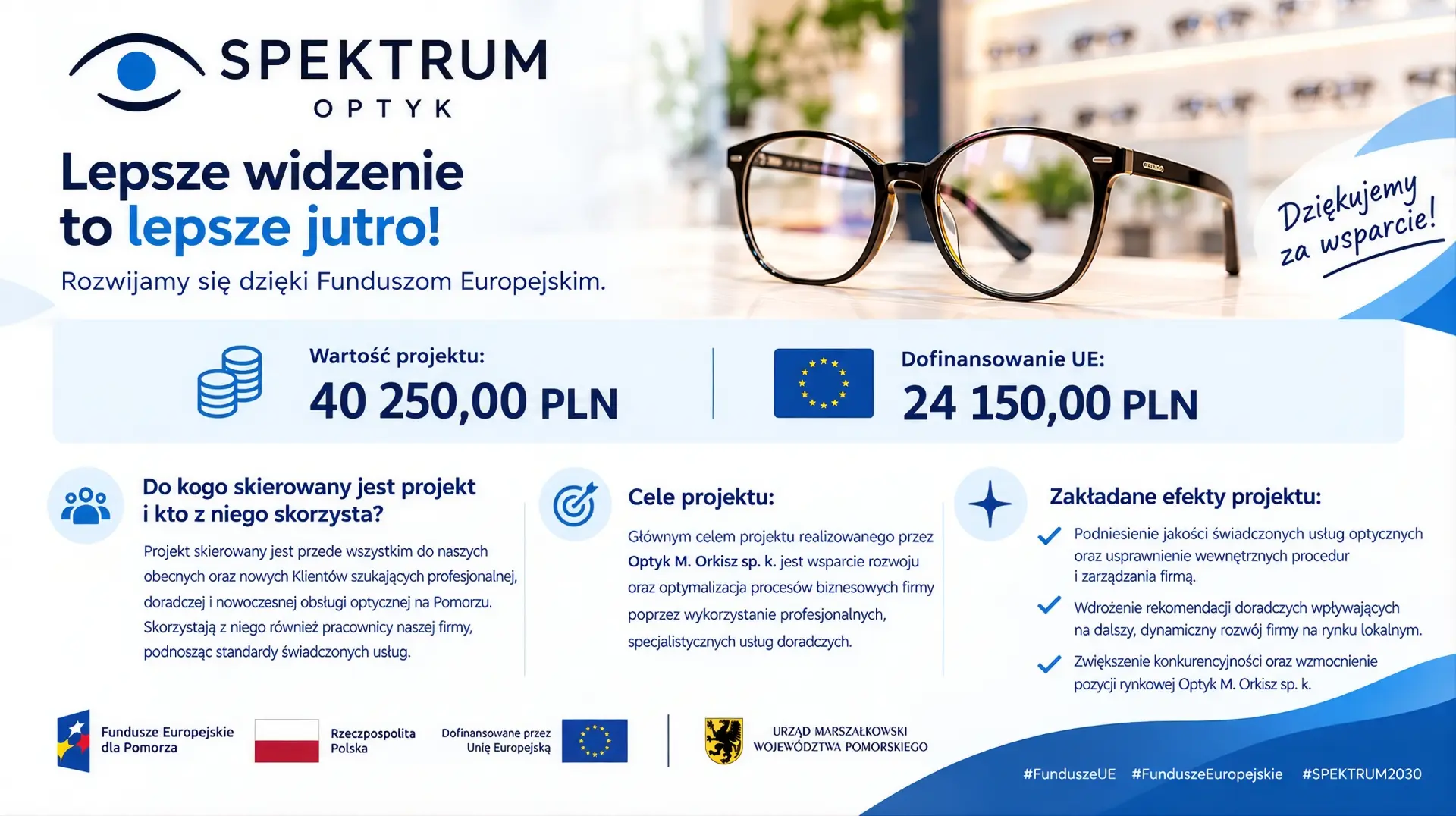 Informacja o dofinansowaniu z Funduszy Europejskich