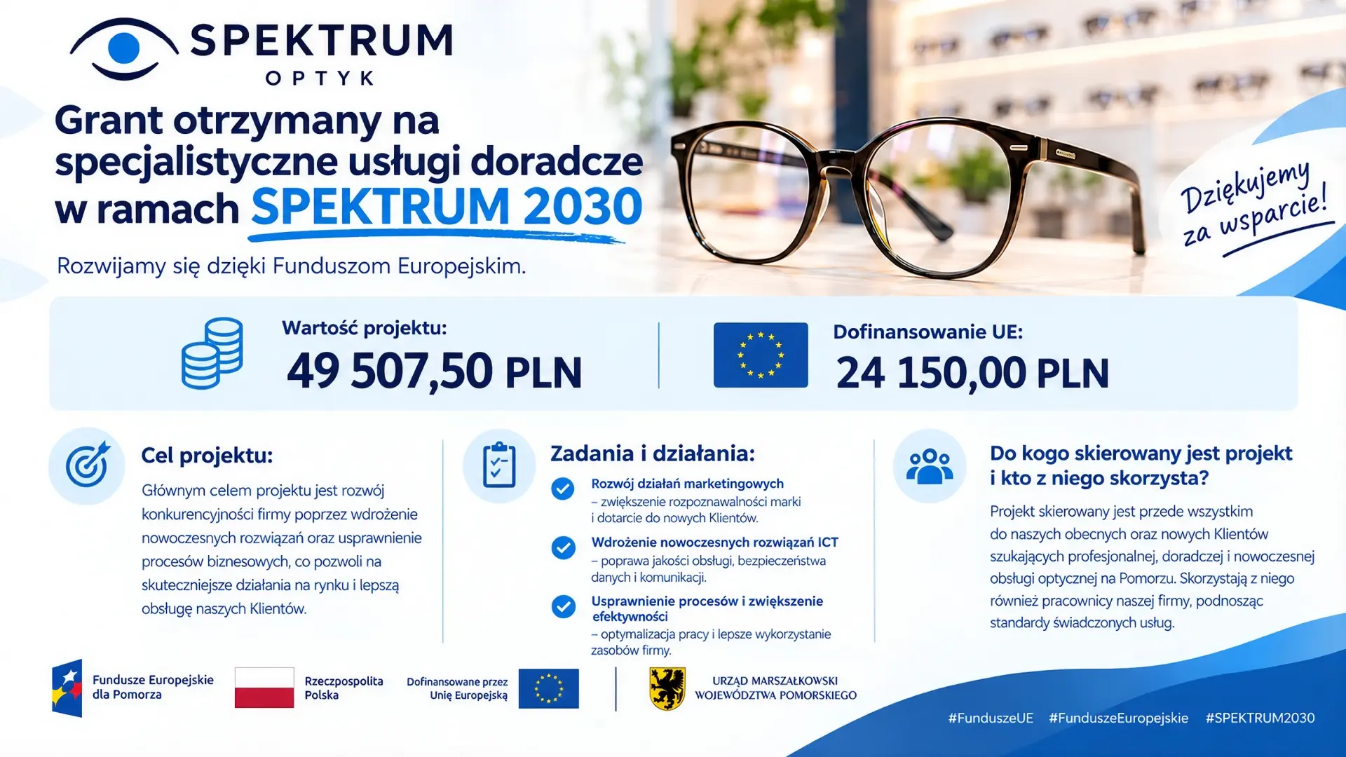 Informacja o dofinansowaniu z Funduszy Europejskich
