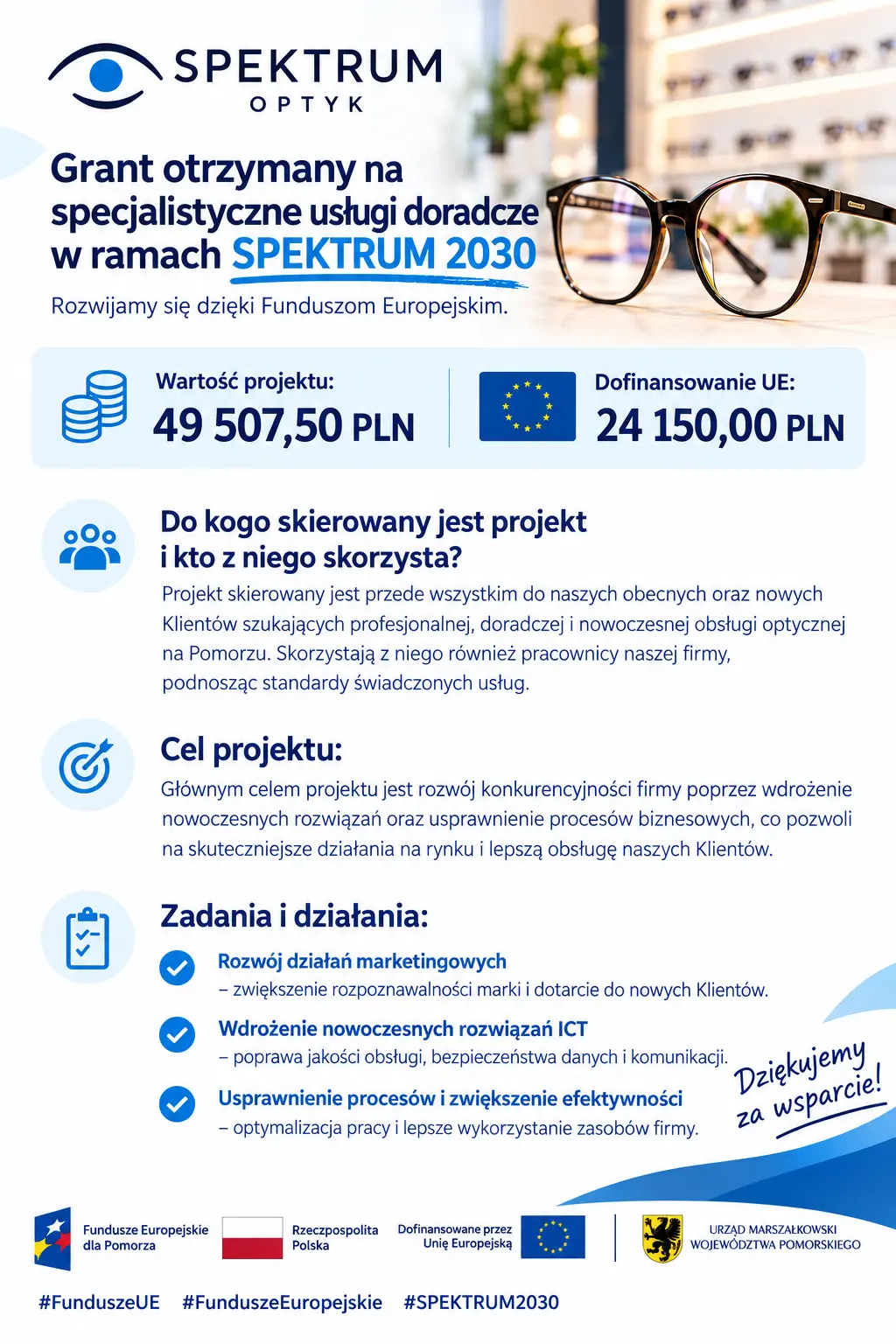 Informacja o dofinansowaniu z Funduszy Europejskich