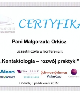 Kontaktologia – rozwój praktyki. Polskie Stowarzyszenie Soczewek Kontaktowych, Gdańsk, 2015
