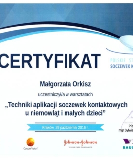 Techniki aplikacji soczewek kontaktowych u niemowląt i małych dzieci. PSSK, Kraków, 2016