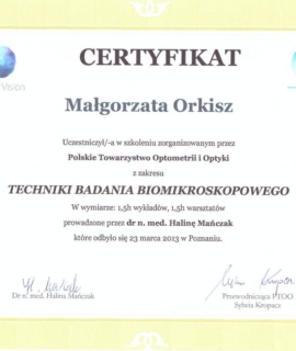 Techniki badania biomikroskopowego. PTOO, CooperVision, Poznań 2013