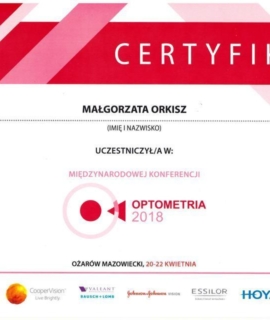 Międzynarodowa Konferencja Optometria 2018, Ożarów Mazowiecki