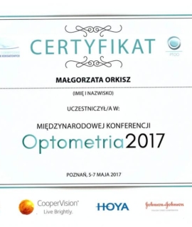 Międzynarodowa Konferencja Optometria 2017, PTOO, Poznań